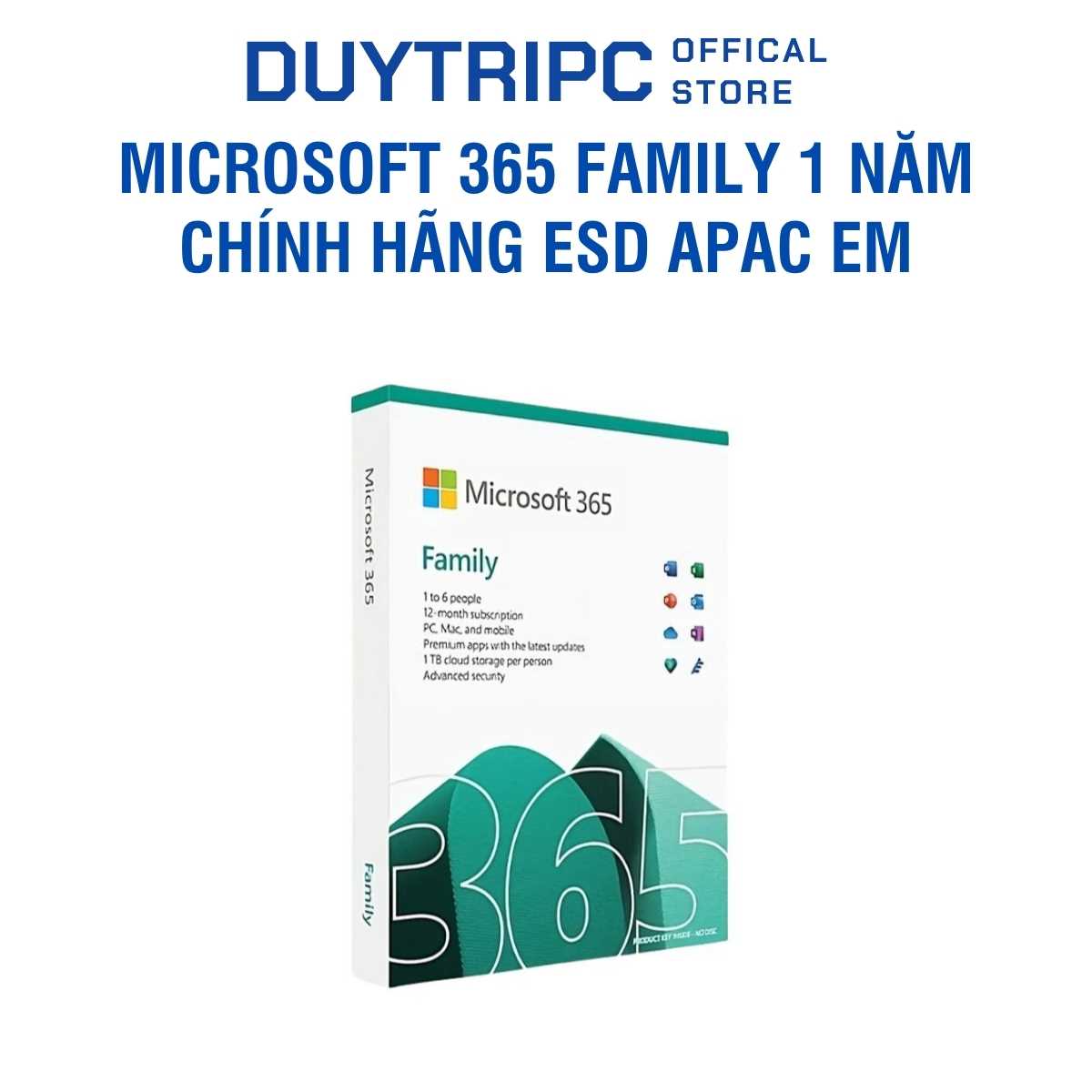 Microsoft 365 Family 1 Năm Chính Hãng ESD APAC EM | Office Bản Quyền Cho 6 Người Dùng Full Word Excel PowerPoint OneDrive